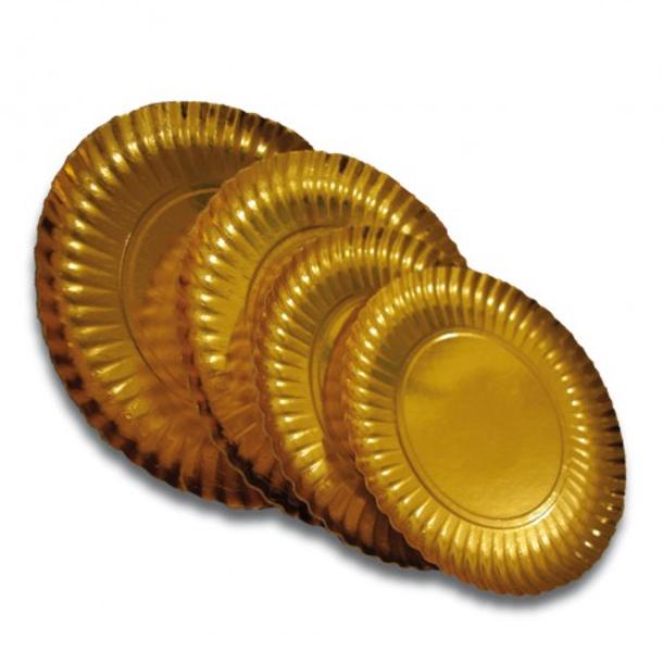PRATO DOURADO CARTÃO 32CM