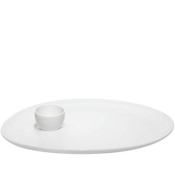 PRATO GRANDE 38CM COM TAÇA KARMA BRANCO VISTA ALEGRE