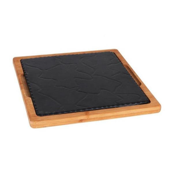 PLACA FERRO FUND. + BASE BAMBU 29*29CM 