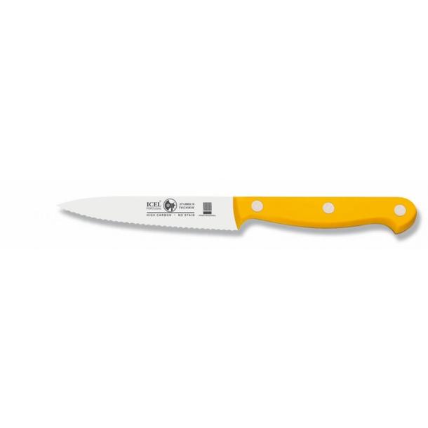 FACA PARA LEGUMES 10CM COM SERRILHA CABO AMARELO TECHNIK ICEL