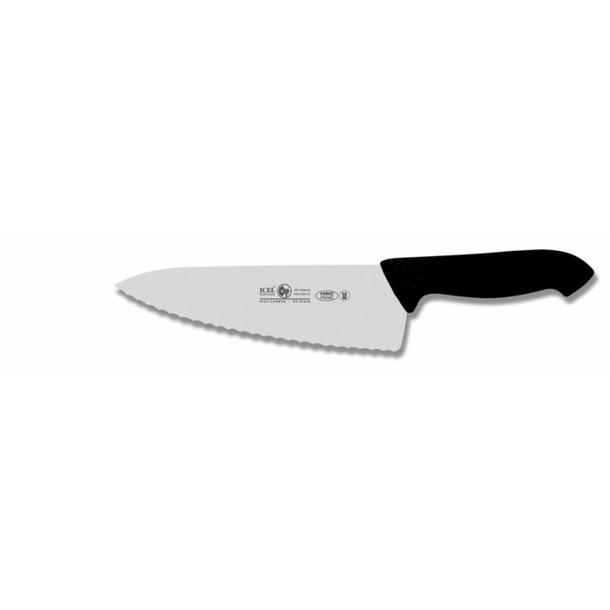 FACA COZINHEIRO SERRILHA 25CM CABO PRETO HORECA PRIME ICEL 