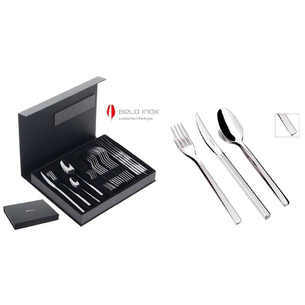 FAQUEIRO 24 PCS NOMO COM ESTOJO LIVRO BELO INOX