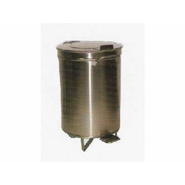 BALDE PARA DETRITOS INOX COM RODAS E PEDAL INOX 38*60,5CM