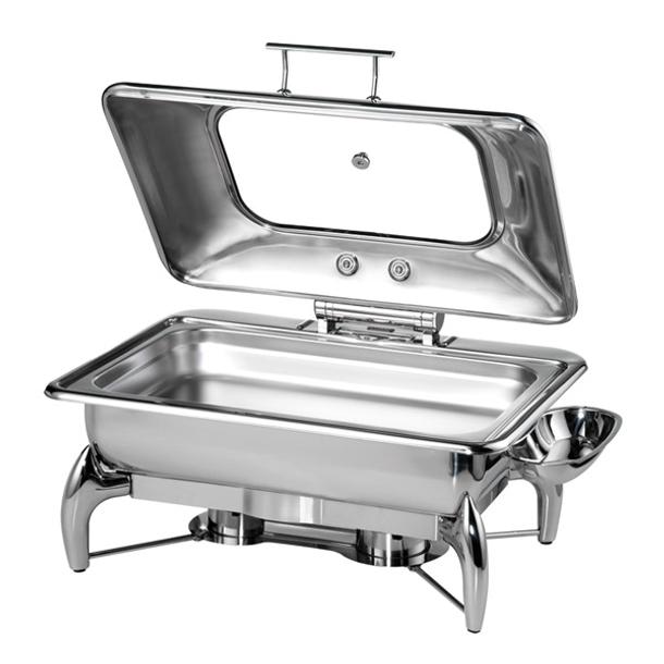 CHAFING DISH GLOBE GASTRONORM 1/1 COM TAMPA COM VIDRO 59*43,5*34CM