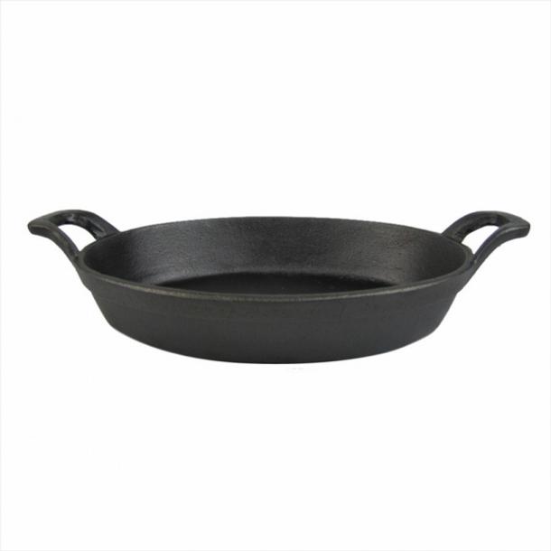 FRIGIDEIRA OVAL FERRO FUNDIDO 2 ASAS 24*17*5 CM