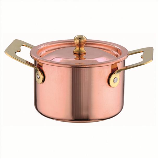CAÇAROLA 9CM DIAMETRO COM CABO COBRE E INOX