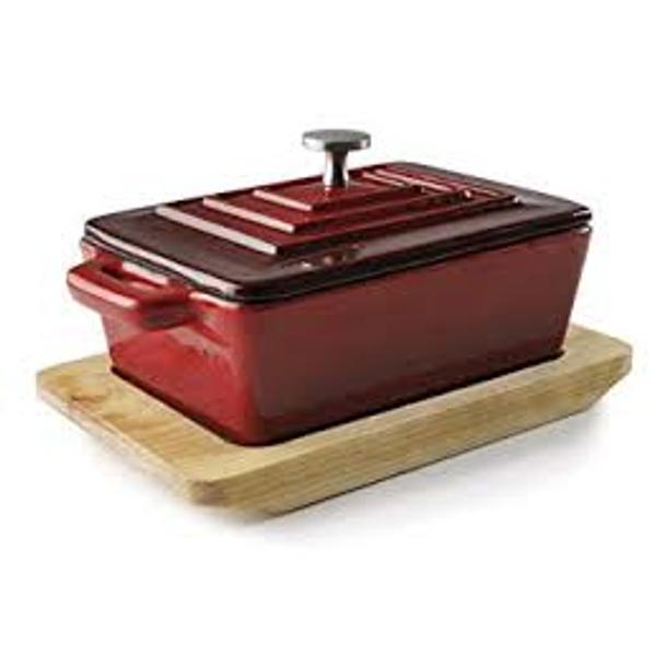 CAÇAROLA COM TAMPA RECTANGULAR 13*19CM MAGMA RED LACOR 25855