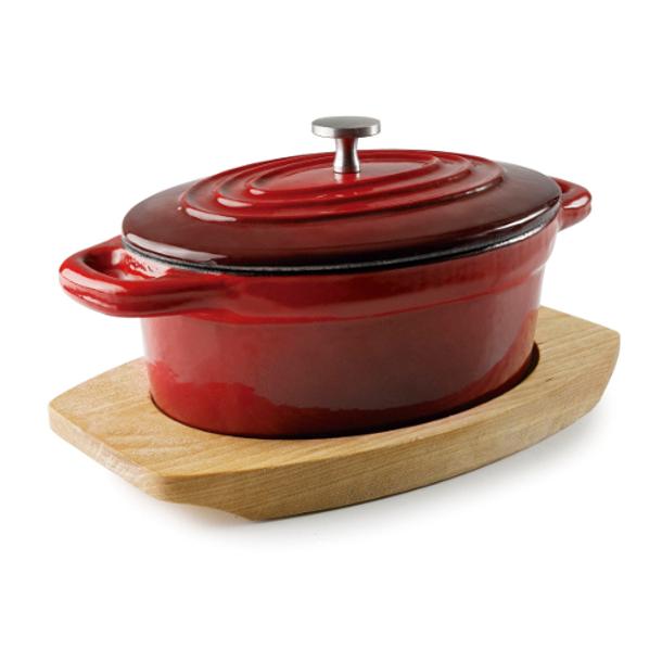 CAÇAROLA COM TAMPA OVAL 13CM MAGMA RED LACOR 25857