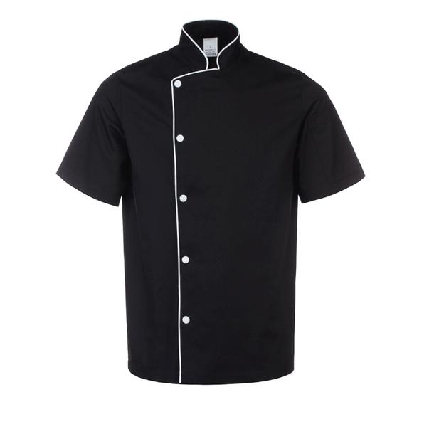 JALECA HOMEM PRETA COM VIVO BRANCO MEIA MANGA TAMANHO S