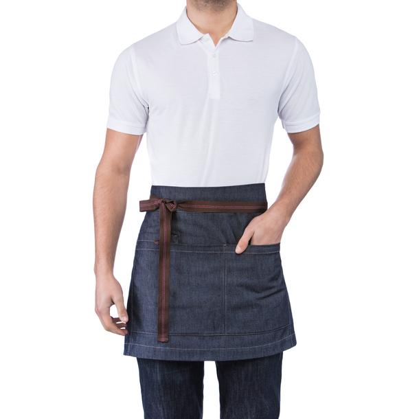 AVENTAL CINTA CURTO ROYAL DENIM TIRAS CASTANHAS