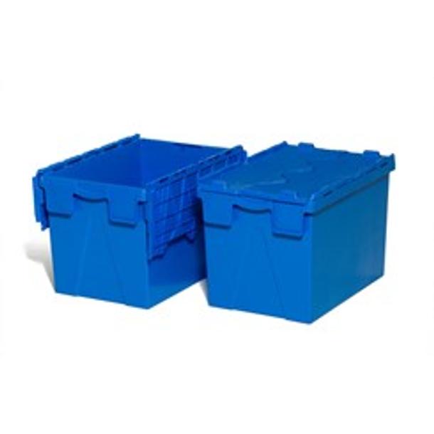CONTENTOR COM TAMPAS ARTICULADAS AZUL 60*40*40CM
