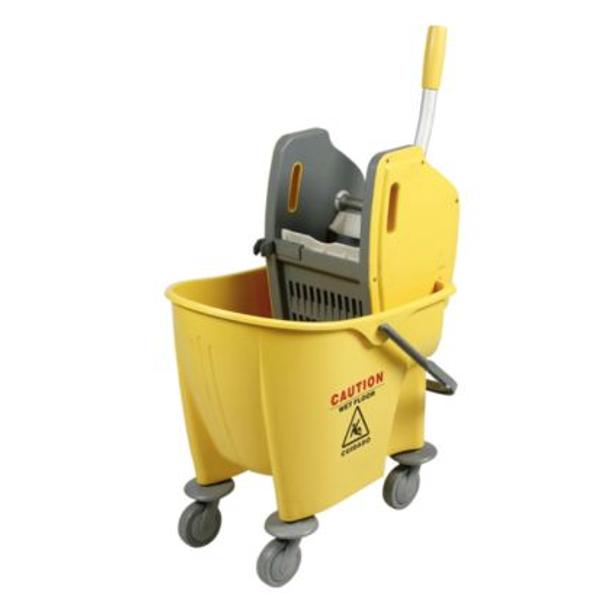 CARRO BALDE 25LT AMARELO COM PRENSA VERTICAL