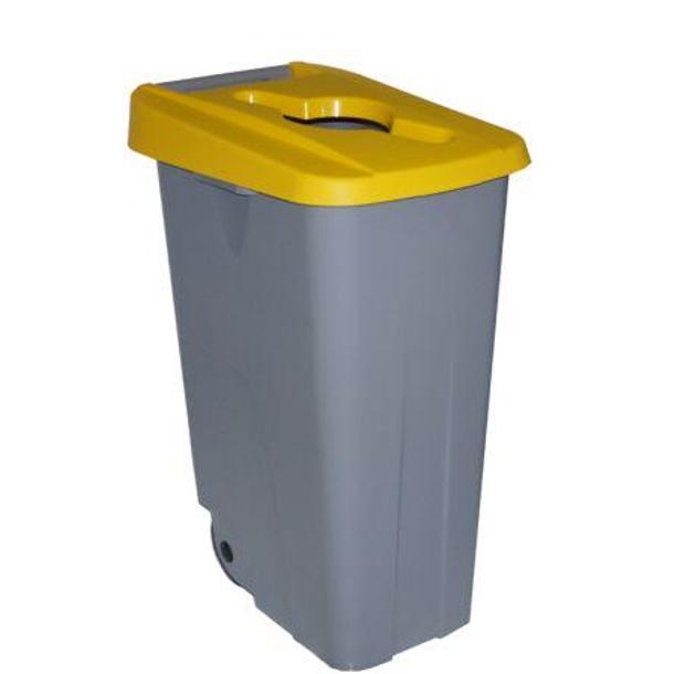 CONTENTOR 85LT RECICL TAMPA AMARELA COM ORIFICIO DENOX