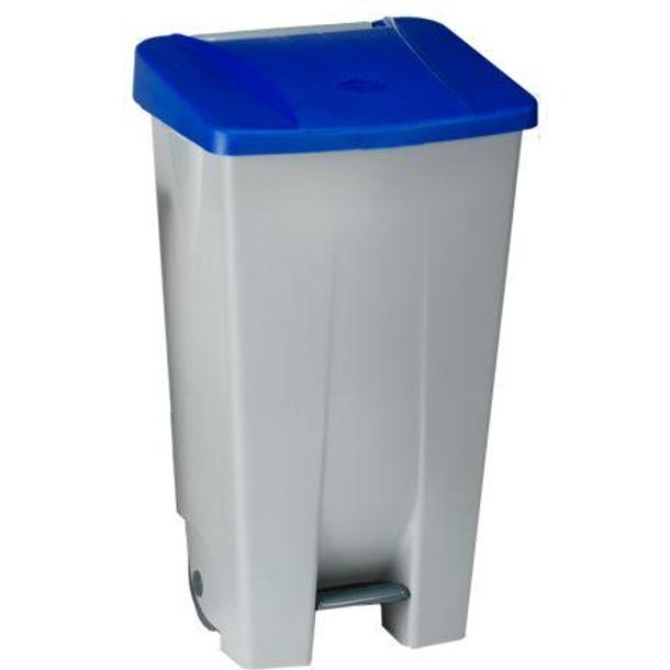 CONTENTOR 120LT SELECTIVO COM PEDAL TAMPA AZUL DENOX