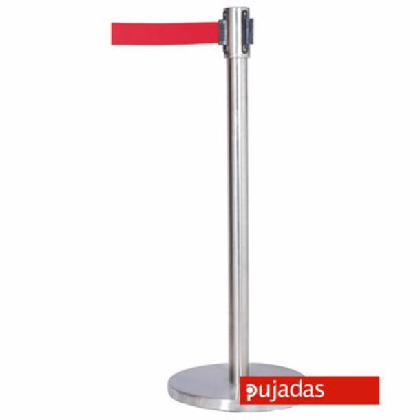 POSTE SEPARAÇÃO INOX COM FITA RECT. VERMELHA 2M