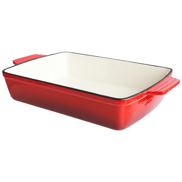 ASSADEIRA RECTANGULAR FERRO FUNDIDO ESMALTADA VERMELHA 28*22CM CST28R 