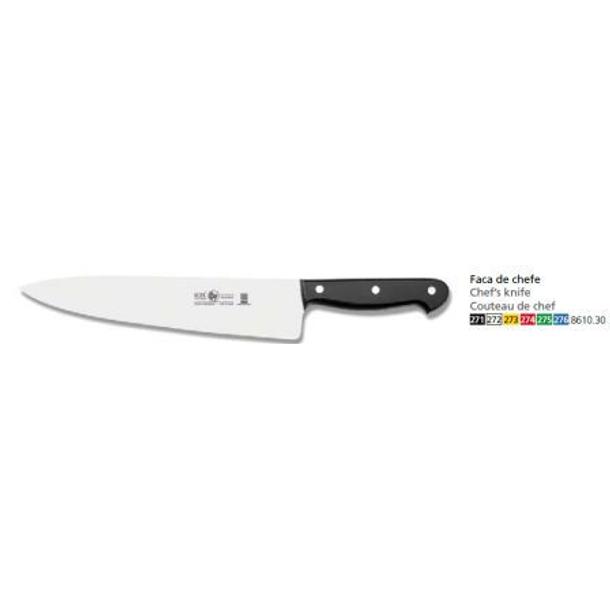 FACA COZINHEIRO 30CM CABO VERMELHO TECHNIK ICEL